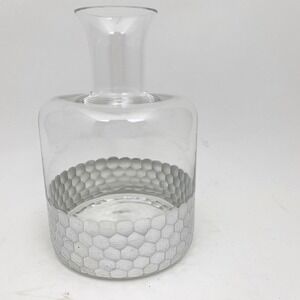 Fitz and Floyd Daphne Silver Honeycomb Clear Glass Decanter Carafe